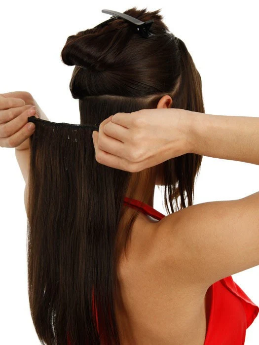 16" Human Hair Clip In Extensions (2pc) | Discontinued - Image 15