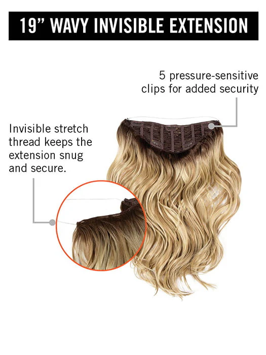 19" Wavy Invisible Extension | Synthetic Hair Hair Extension - Image 8