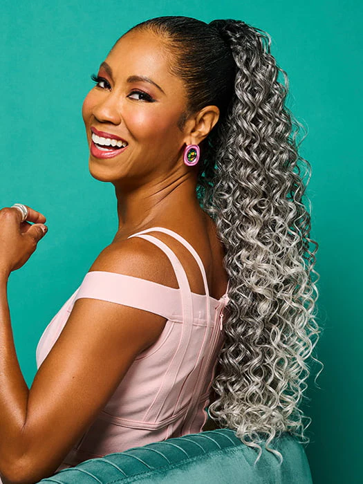 27" Glam Curls Pony | Synthetic Hair Clip In Extensions (Drawstring) - Image 3