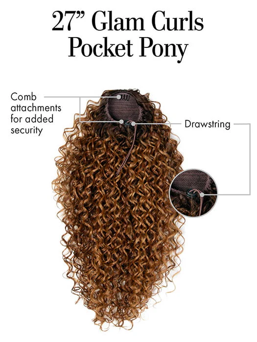 27" Glam Curls Pony | Synthetic Hair Clip In Extensions (Drawstring) - Image 4