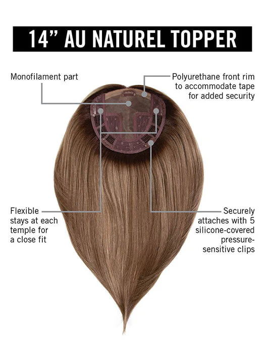 HD 14IN AU NATUREL TOPPER | Synthetic Hair Hair Topper (Mono Part) - Image 6