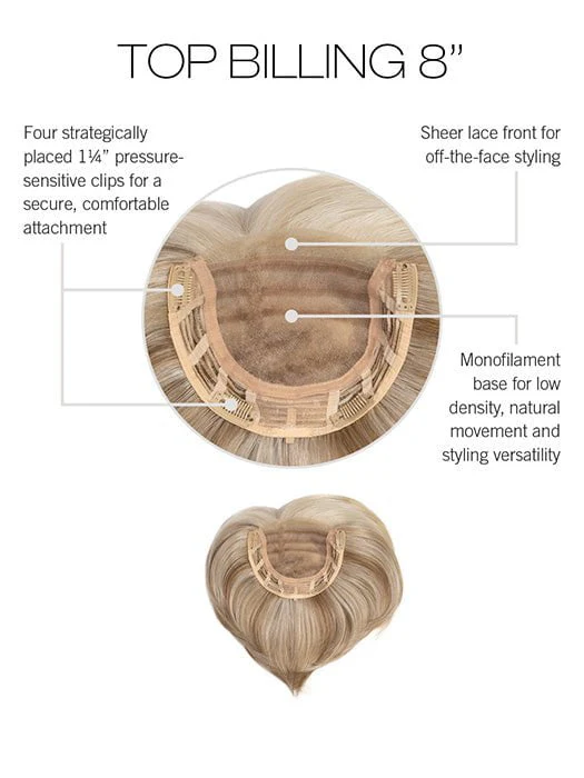 Top Billing 8" | Synthetic Lace Front Hair Topper (Mono Top) - Image 13