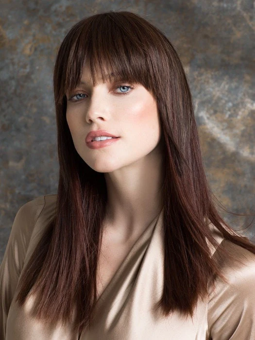 True | Human Hair/ Synthetic Blend Clip In Bangs (Mono Base) | DISCONTINUED - Image 10