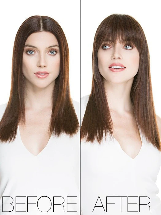 True | Human Hair/ Synthetic Blend Clip In Bangs (Mono Base) | DISCONTINUED - Image 6