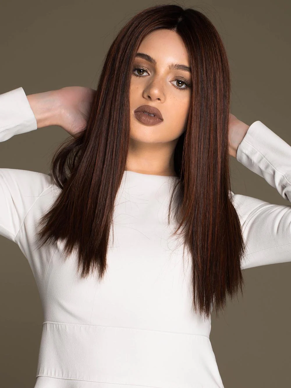 Veronica | Human Hair/ Synthetic Blend Wig (Mono Top) - Image 19